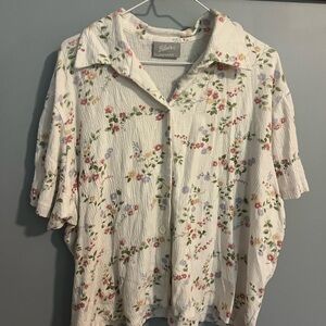 Blair White Floral Button Down Shirt